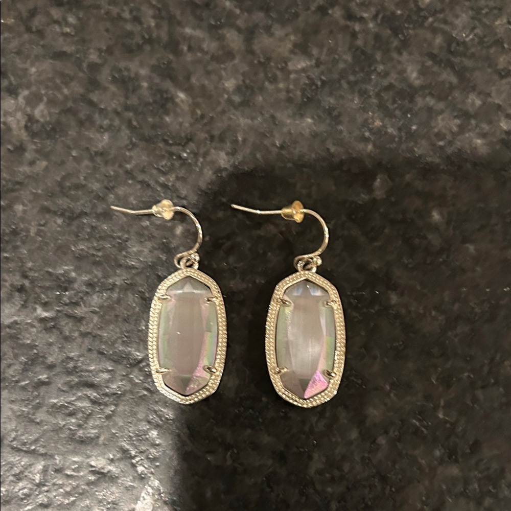 Kendra Scott Silver and Iridescent Earrings